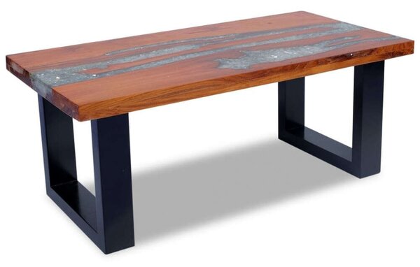 VidaXL Tömör Tikfa Dohányzóasztal - 100x50 cm