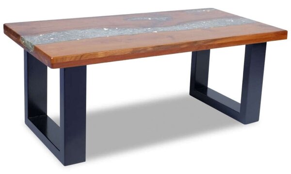 VidaXL Tömör Tikfa Dohányzóasztal - 100x50 cm