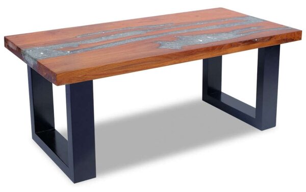 VidaXL Tömör Tikfa Dohányzóasztal - 100x50 cm