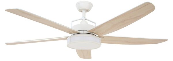 Louisville mennyezeti ventilátor világítással, fehér, csendes – Beacon Beacon Lighting, Louisville, dimmable, Fa, Nappali, Fa