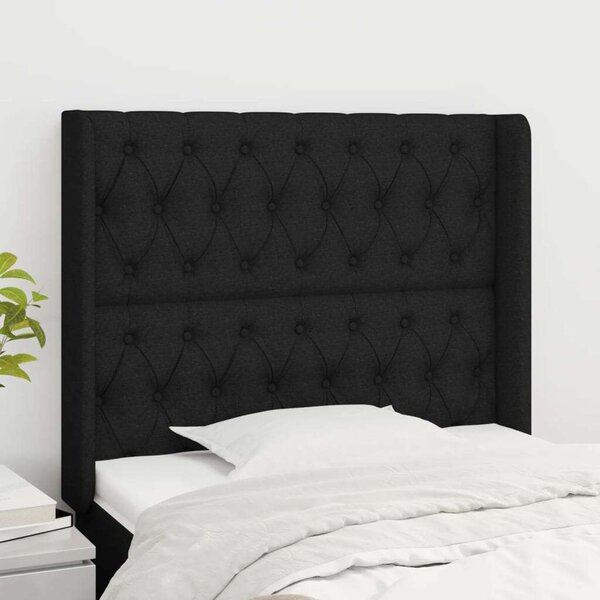 VidaXL Fejtámla Szövet - Fekete - 93x16x118/128 cm