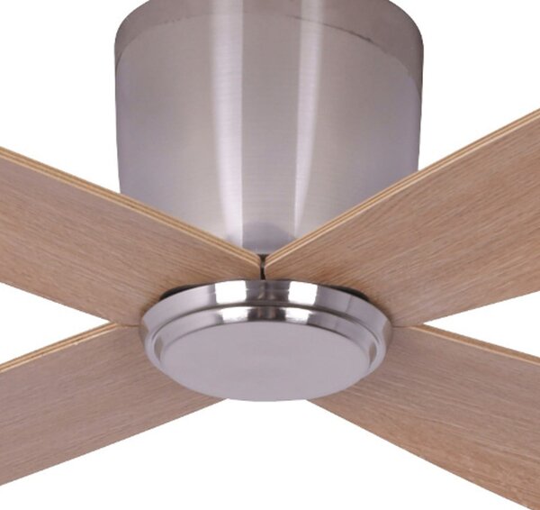 Fraser mennyezeti ventilátor, króm/teak, DC, csendes, Ø 132 cm – Beacon Beacon Lighting, Fraser, Fa, Nappali, Fa, Modern