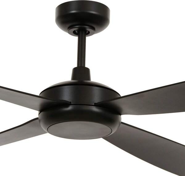 Slipstream mennyezeti ventilátor világítással, fekete, csendes – Beacon Beacon Lighting, Slipstream, dimmable, Fekete, Nappali, Műanyag, Modern