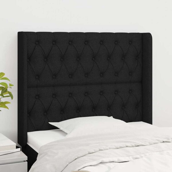 VidaXL Fejtámla Szövet - Fekete - 93x16x118/128 cm