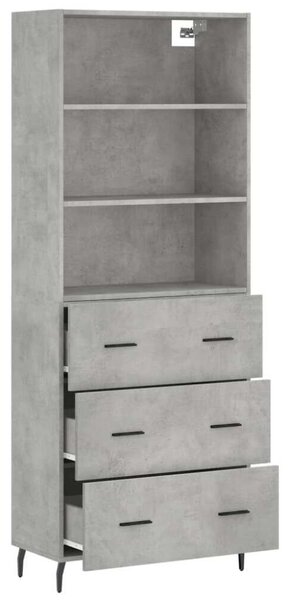 VidaXL Magasszekrény - Betonszürke - 69,5x34x180 cm