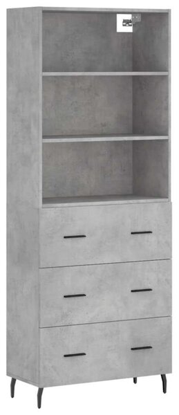 VidaXL Magasszekrény - Betonszürke - 69,5x34x180 cm