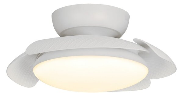 Aloha LED mennyezeti ventilátor, fehér, csendes DC-motor, CCT – Mantra Mantra Iluminación, Aloha, dimmable, Fehér, Nappali, Műanyag, Modern