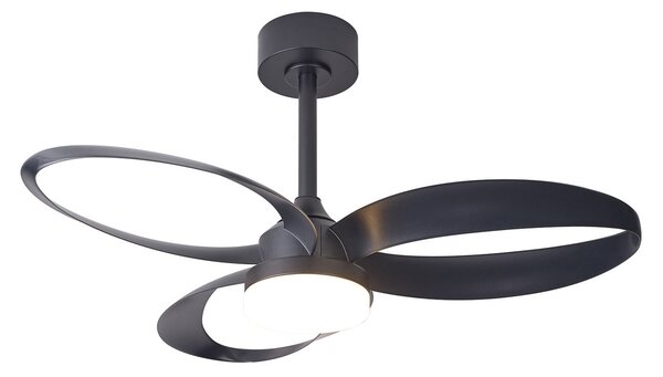 Infinity LED mennyezeti ventilátor, fekete, DC, csendes, CCT – Mantra Mantra Iluminación, Infinity, dimmable, Fekete, Nappali, Műanyag, Modern