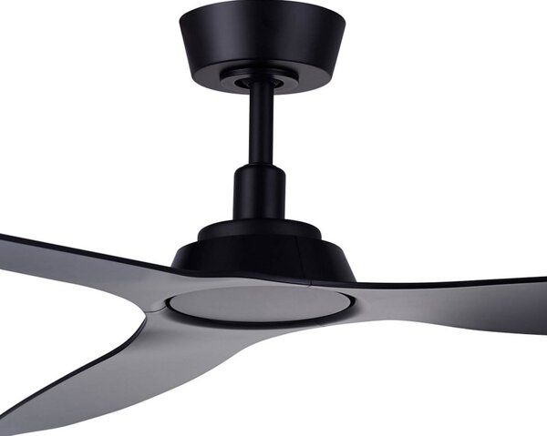 Moto mennyezeti ventilátor, fekete, Ø 132 cm, csendes – Beacon Beacon Lighting, Moto, Fekete, Nappali, Műanyag, Modern