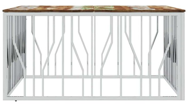 Modern Dohányzóasztal - Fa és Acél - 100x100 cm