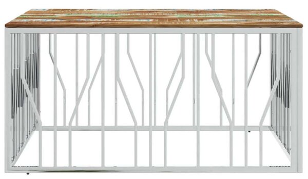 Modern Dohányzóasztal - Fa és Acél - 100x100 cm