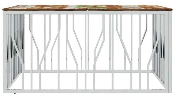 Modern Dohányzóasztal - Fa és Acél - 100x100 cm
