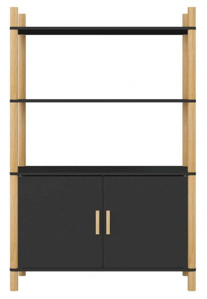 VidaXL fekete szerelt fa magasszekrény 80x40x121 cm