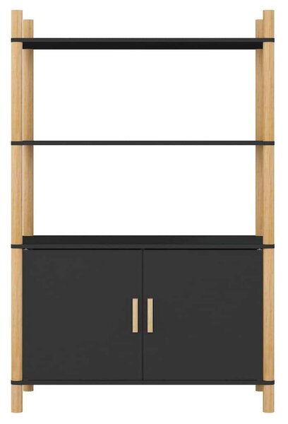 VidaXL fekete szerelt fa magasszekrény 80x40x121 cm
