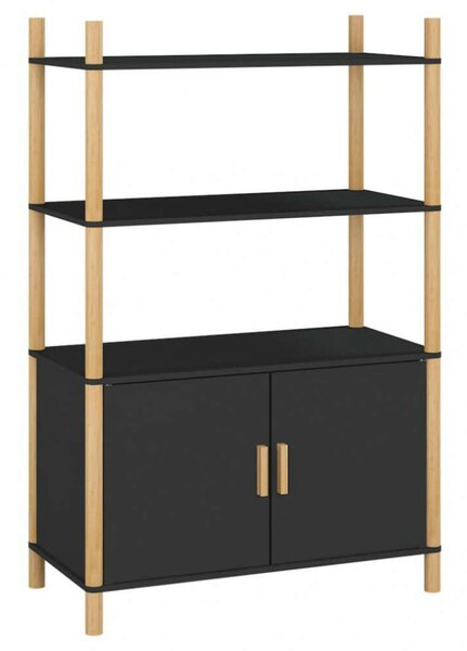 VidaXL fekete szerelt fa magasszekrény 80x40x121 cm