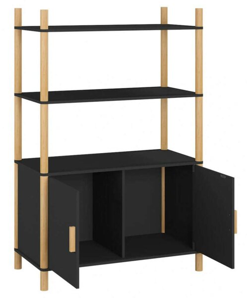 VidaXL fekete szerelt fa magasszekrény 80x40x121 cm