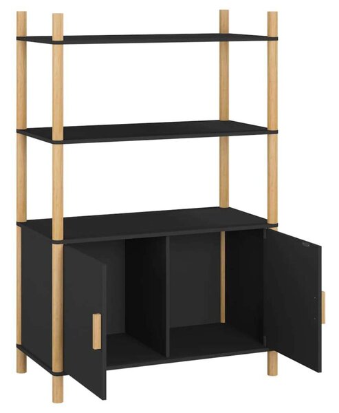 VidaXL fekete szerelt fa magasszekrény 80x40x121 cm