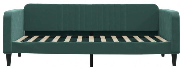 VidaXL sötétzöld kihúzható bársony heverő fiókkal 90 x 200 cm