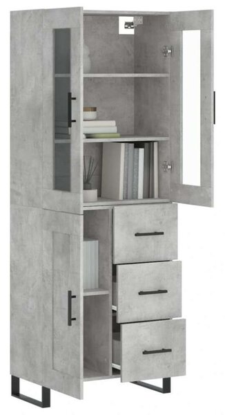 VidaXL Magasszekrény - Beton Szürke - 180 cm