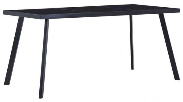 VidaXL Fekete Edzett Üveg Étkezőasztal - 180x90 cm