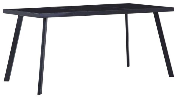 VidaXL Fekete Edzett Üveg Étkezőasztal - 180x90 cm