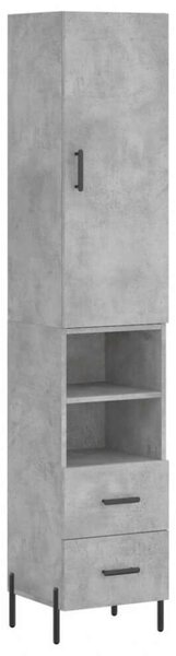 VidaXL Magas Szekrény - Beton Szürke - 34,5x34x180 cm