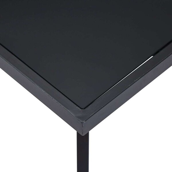 VidaXL Fekete Edzett Üveg Étkezőasztal - 180x90 cm