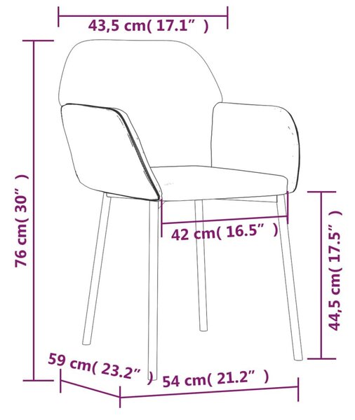 Bársony Étkezőszék - Sötétszürke - 2 db-os szett