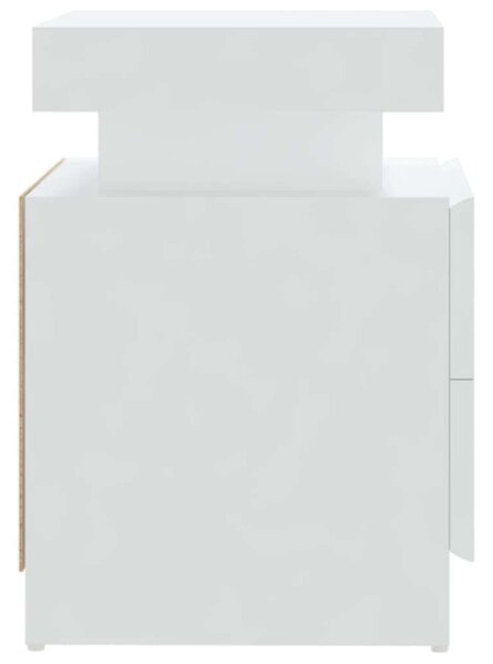 Fehér Éjjeliszekrény 2 Fiókkal - 45x35x52 cm