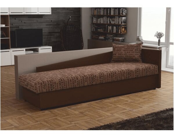 Egyszemélyes ágy (dívány) 80 cm Jeannine (barna) (tárhellyel) (J)