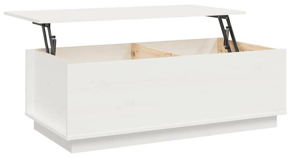 VidaXL Fehér Fenyőfa Dohányzóasztal - Emelhető - 100x50x35cm