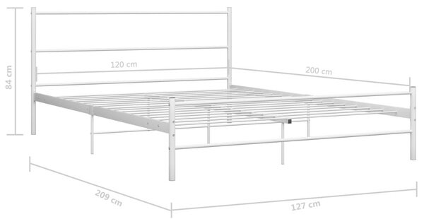 VidaXL Fém Ágykeret - Fehér - 120x200 cm