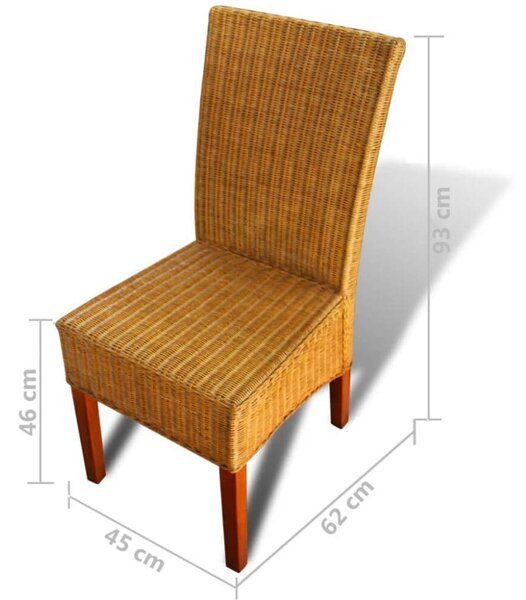 VidaXL Rattan Étkezőszék - 2 db-os Szett