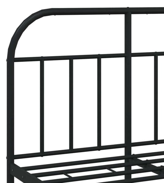 VidaXL fekete fém ágykeret fej- és lábtámlával 120 x 190 cm
