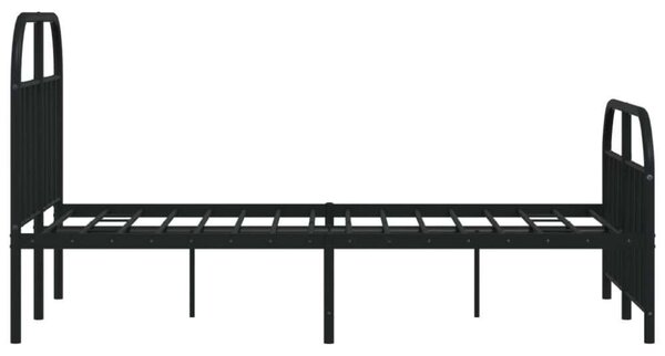 VidaXL fekete fém ágykeret fej- és lábtámlával 120 x 190 cm