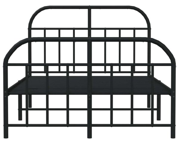 VidaXL fekete fém ágykeret fej- és lábtámlával 120 x 190 cm