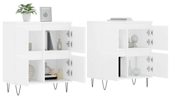 VidaXL Fehér Fa Tálalószekrény - 2 db - 120x35x70cm