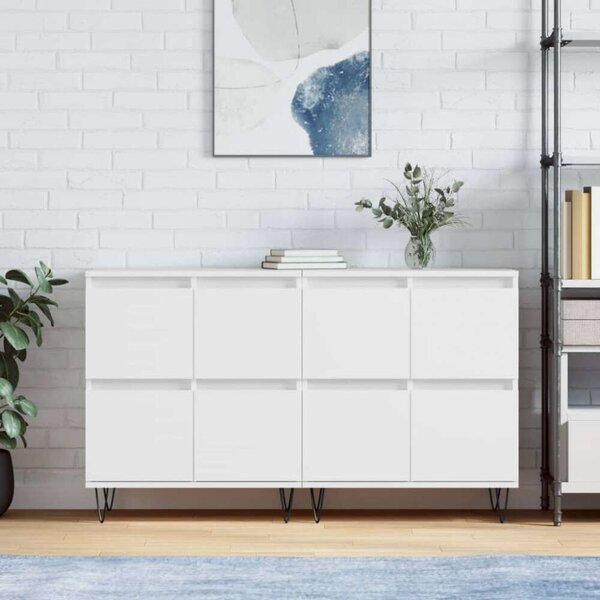 VidaXL Fehér Fa Tálalószekrény - 2 db - 120x35x70cm