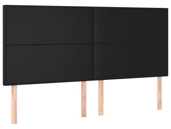 VidaXL Fekete Műbőr Ágy Matraccal - 160x200 cm