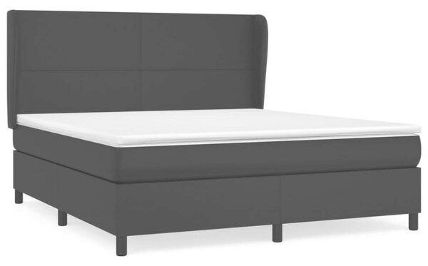 VidaXL Fekete Műbőr Ágy Matraccal - 160x200 cm