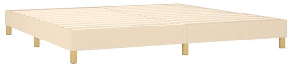 VidaXL Dupla Ágy - Krémszínű Szövet - 200x200 cm
