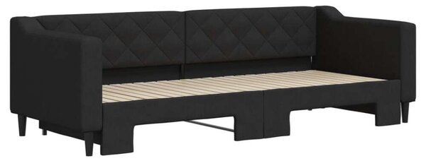VidaXL fekete kihúzható szövet heverő 80 x 200 cm