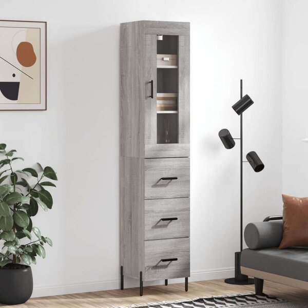 VidaXL szürke sonoma szerelt fa magasszekrény 34,5 x 34 x 180 cm