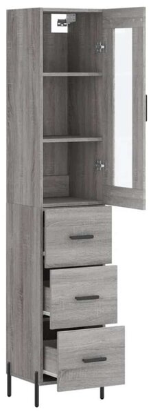 VidaXL szürke sonoma szerelt fa magasszekrény 34,5 x 34 x 180 cm