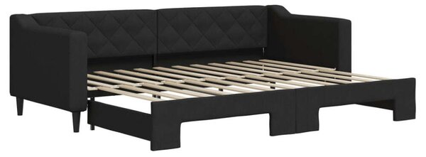 VidaXL fekete kihúzható szövet heverő 80 x 200 cm