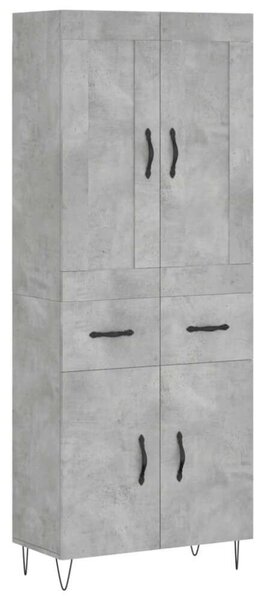 VidaXL betonszürke szerelt fa magasszekrény 69,5 x 34 x 180 cm