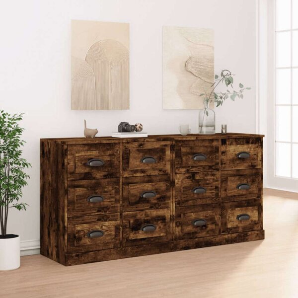 VidaXL Tölgyfa Tálalószekrény - 12 Fiók - 70x35,5x67,5 cm