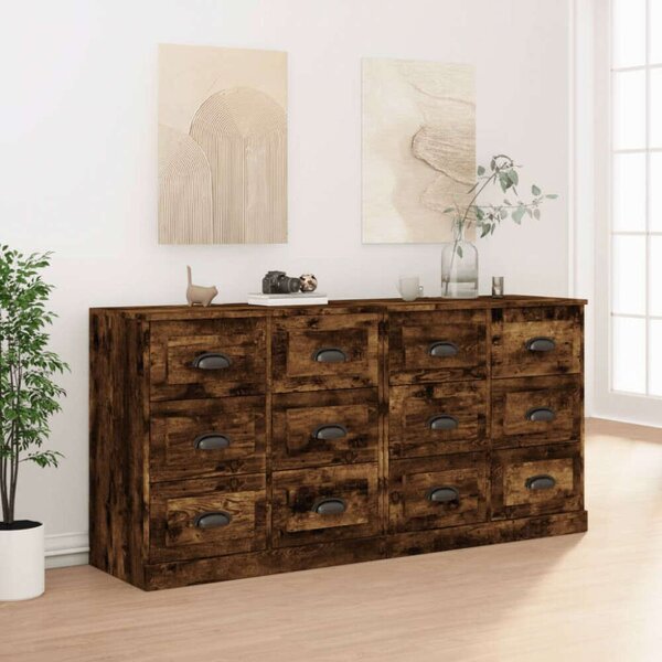 VidaXL Tölgyfa Tálalószekrény - 12 Fiók - 70x35,5x67,5 cm