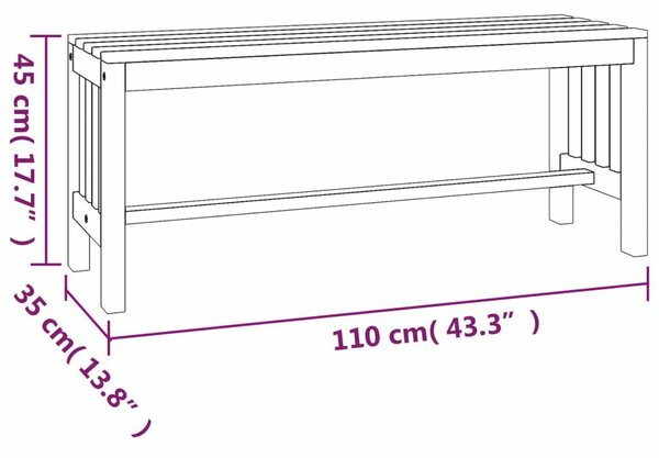 VidaXL Eukaliptuszfa Kerti Pad - 110 cm