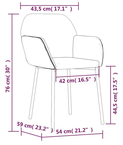 VidaXL 2 db sárga bársony étkezőszék